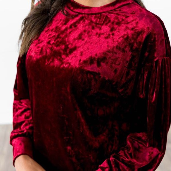 🛢 MARY VELVET TOP IN BURGUNDY 🛢 - Picture 4 of 4